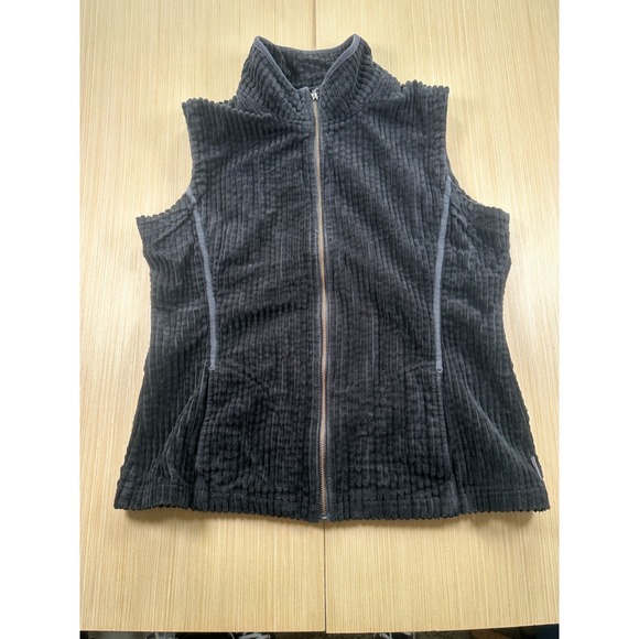 Woolrich Jackets & Blazers - Woolrich Woolen Mill Corduroy Vest Womens Large Black Cotton Mock Neck‎ Zip Up